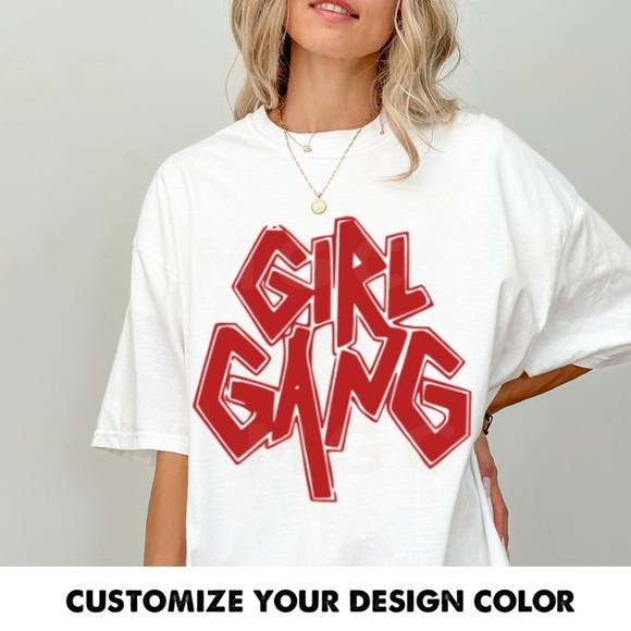 Comfort Colors Tops - Comfort Colors Girl Gang Graffiti Graphic Tee Shirt